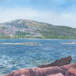 Schoodic View over Frenchman Bay towards Mount Desert